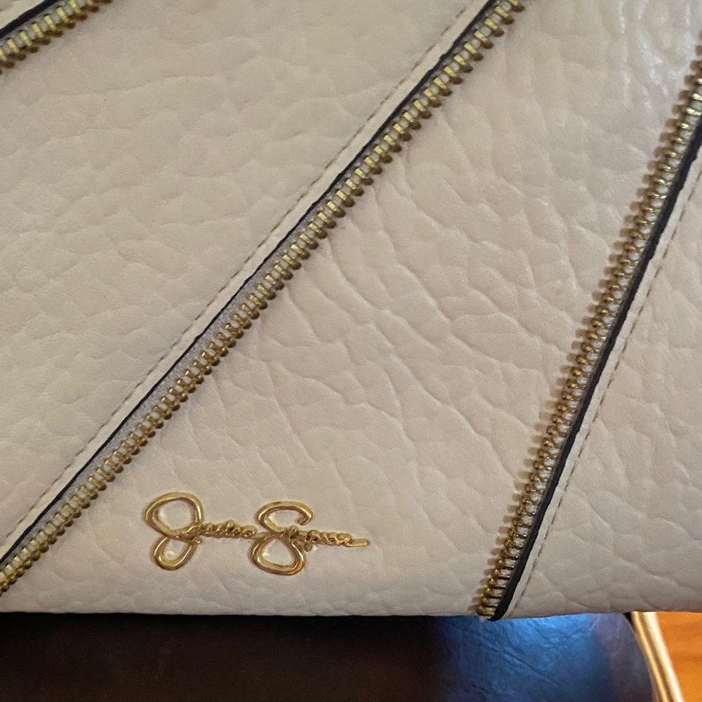 Jessica Simpson Cream Clutch with Gold Accents